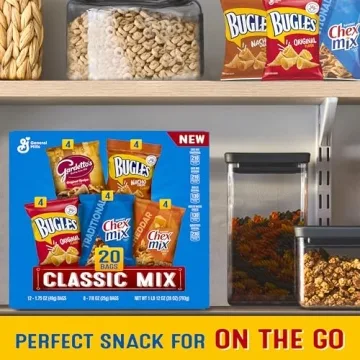 Classic Mix Snack Variety Pack, Bugles Original & Nacho Cheese, Gardetto’s Original Recipe, Chex Mix Traditional & Cheddar, 28 oz (20 Bags)