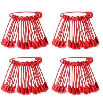 Qjaiune 100 PCS Red Safety Pins - Heavy Duty Quilting Pins for DIY Crafts