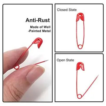 Qjaiune Heavy Duty Colored Safety Pins for Crafts