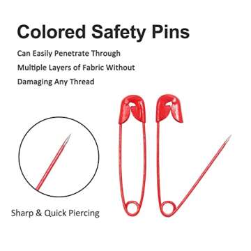 Qjaiune Heavy Duty Colored Safety Pins for Crafts