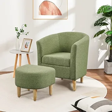 DAZONE Accent Chair with Ottoman for Small Spaces