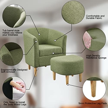 DAZONE Accent Chair with Ottoman for Small Spaces