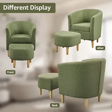 DAZONE Accent Chair with Ottoman for Small Spaces