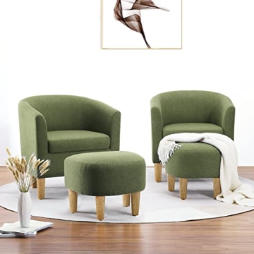 DAZONE Accent Chair with Ottoman for Small Spaces