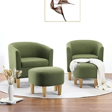 DAZONE Accent Chair with Ottoman for Small Spaces