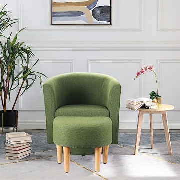 DAZONE Accent Chair with Ottoman for Small Spaces
