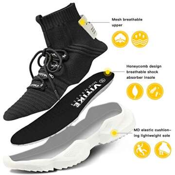 ASHION Women Walking Shoes Slip On Shoes Mesh Platform Air Cushion Atheletic Shoes