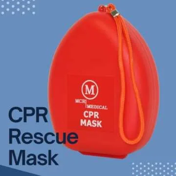 MCR Medical CPR Rescue Mask - Adult/Child Pocket Resuscitator Hard Case with Wrist Strap