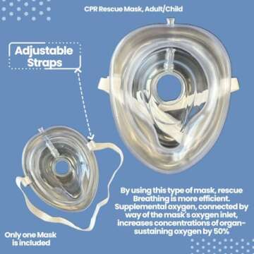 MCR Medical CPR Rescue Mask, Adult/Child Pocket Resuscitator, Hard Case with Wrist Strap