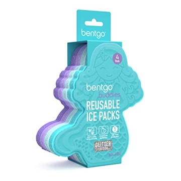 Bentgo Buddies Glitter Reusable Ice Packs for Kids Lunch
