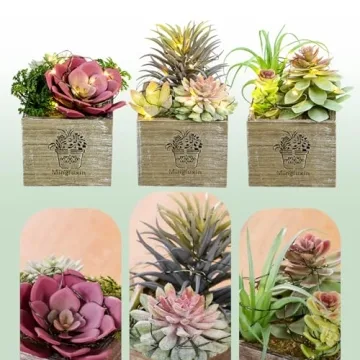 LED String Light Artificial Succulents for Home Decor