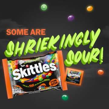 SKITTLES Shriekers Sour Fun Size Chewy Halloween Candy, 10.72oz