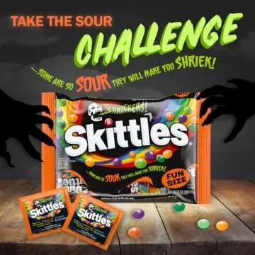 SKITTLES Shriekers Sour Fun Size Chewy Halloween Candy, 10.72oz