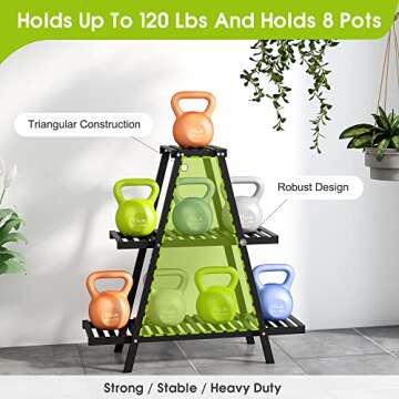 BMOSU Bamboo Plant Stand for Indoor Outdoor Use 3 Tier