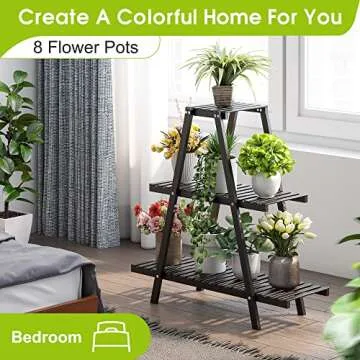 BMOSU Bamboo Plant Stand for Indoor Outdoor Use 3 Tier