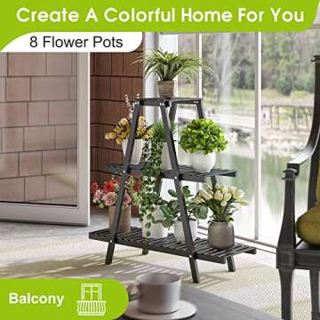 BMOSU Bamboo Plant Stand for Indoor Outdoor Use 3 Tier