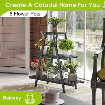 BMOSU Bamboo Plant Stand for Indoor Outdoor Use 3 Tier