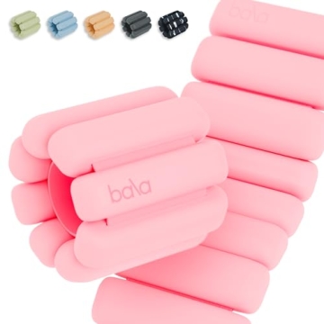 Bala Bangles Wrist & Ankle Weights for Women & Men (Blush) - 2 Pound Adjustable Silicone Weighted Br...