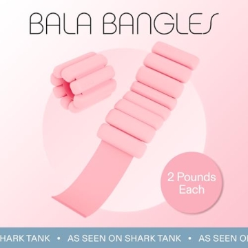 Bala Bangles Wrist & Ankle Weights for Women & Men (Blush) - 2 Pound Adjustable Silicone Weighted Bracelet Set for Gym, Yoga, Pilates, Cardio & Strength Training - Wearable Arm & Leg Workout Weights