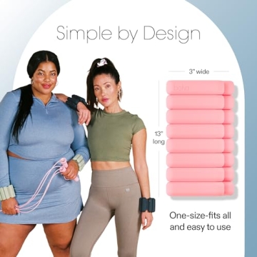 Bala Bangles Wrist & Ankle Weights for Women & Men (Blush) - 2 Pound Adjustable Silicone Weighted Bracelet Set for Gym, Yoga, Pilates, Cardio & Strength Training - Wearable Arm & Leg Workout Weights