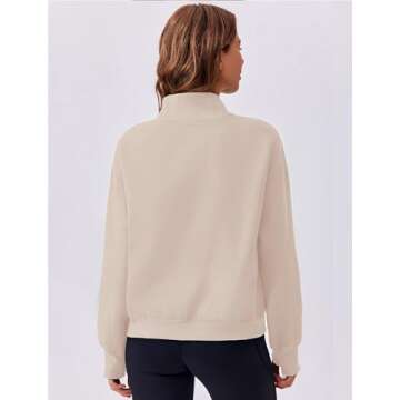 PINSPARK Sweatshirts for Womens 2024 Long Sleeve Turtleneck Fall Outfits No Hood Pullover Tops with ...