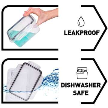 fullstar 18 PCS Plastic Food Storage Containers with Lids (9 Containers & 9 Lids), Leakproof BPA-Free Containers for Kitchen Organization, Meal Prep, Reusable Lunch Container - (Pack of 18)