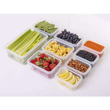 fullstar 18 PCS Plastic Food Storage Containers with Lids (9 Containers & 9 Lids), Leakproof BPA-Free Containers for Kitchen Organization, Meal Prep, Reusable Lunch Container - (Pack of 18)