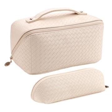 Abiudeng 2 piece Travel Makeup Bag,Large Capacity Cosmetic Bags for Women,Toiletry Bag for Travel Es...