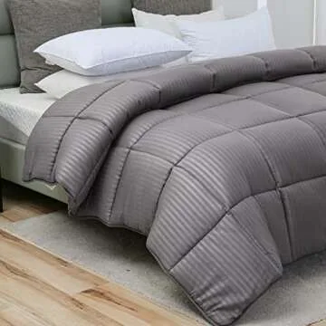 Dorrin Nessin Queen All-Season Comforter Grey Stripe
