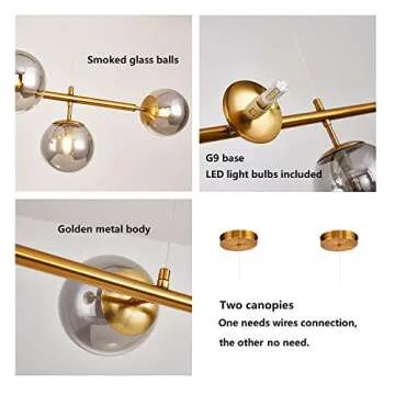 Dellemade 6-Lights Sputnik Chandelier - Elegant Design