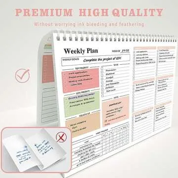 Weekly To Do List Notepad - Weekly Planner Notepad with Undated 52 Sheets, 8.5x11", Weekly To Do Pad with Habit Tracker, Perfect Work Office & School Organization for Women, Teacher, College Students