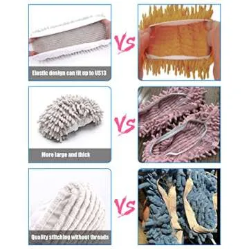 WellMall 8 Pcs Mop Slippers Socks Floor Cleaning,Microfiber Shoe Covers dust Washable Reusable for Woman Man House Kitchen (Grey)