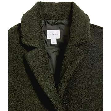 Amazon Essentials Women's Teddy Bear Fleece Oversized-Fit Lapel Jacket (Previously Daily Ritual), Olive, Medium