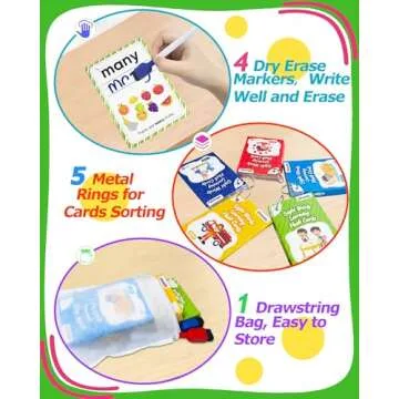 Sight Words Flash Cards Kindergarten, 250 Dolch Sight Word Writing Reading Spelling Games, Preschool Kindergarten Toddler Learning Activities, Homeschool Supplies Educational Toys for Kids Ages 3+