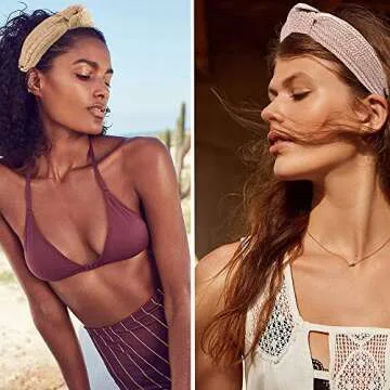 Ivyu Hairband Set - 4 Stylish Straw Braid Headbands