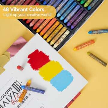 Paul Rubens Artist Oil Pastels 48 Colors Set - Professional Soft and Smooth Pastel for Kids and Adul...