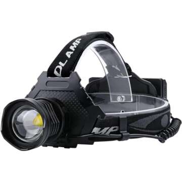 AMAKER LED Rechargeable Headlamp, 900000 High Lumens Super Bright with 5 Modes & IPX7 Level Waterproof USB Rechargeable Zoom Headlamp, 90° Adjustable for Outdoor Camping, Running, Cycling, Climbing