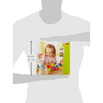 HABA Rainbow Whirls Wooden Sorting & Stacking Rings Shape Sorter, Educational Toys for 2 Year Old & Up, Color Sorting Fine Motor Toys, Made in Germany