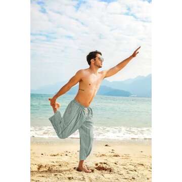 COOFANDY Men's Lightweight Linen Harem Pants with Pockets