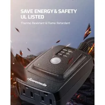 DEWENWILS Light Sensor Timer Waterproof, Plug in Timer Switch, 100 ft Range Remote Control with 2 Grounded Electrical Outlets for Outdoor String Lights, 15A 1/2HP UL Listed