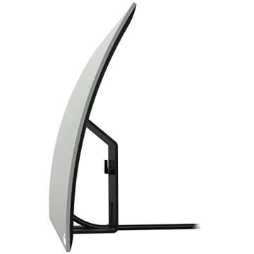 Mohu Curve - Indoor TV Antenna, 60-Mile Range, Jolt Switch Amplifier, UHF VHF, Multi-Directional, 4K UHD, NEXTGEN TV - w/Base Stand, 10 ft. Cable