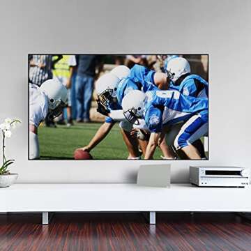 Mohu Curve - Indoor TV Antenna, 60-Mile Range, Jolt Switch Amplifier, UHF VHF, Multi-Directional, 4K UHD, NEXTGEN TV - w/Base Stand, 10 ft. Cable