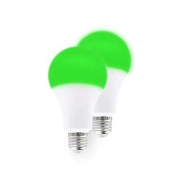 Hooga Migraine Relief Green LED Light Bulb, Light Therapy Bulb, 520nm Narrow Band, 8W, E26 Base. Dim...