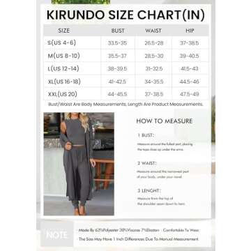 KIRUNDO Women Spring 3 Piece Outfits Casual Fall Long Sleeve Long Cardigan Sleeveless Crop Top Drawstring Pants Lounge Sets(Khaki, XX-Large)