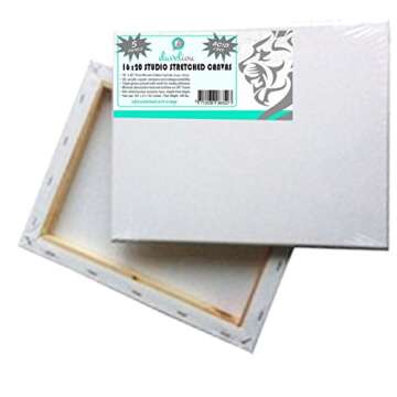 Daveliou Painting Canvas 16x20 – Pack of 5 Stretched Canvas - Blank Framed Canvases for Painting ?...
