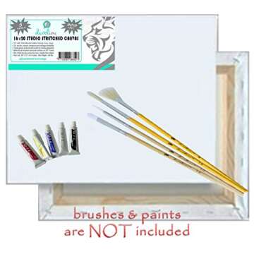 Daveliou Painting Canvas 16x20 – Pack of 5 Stretched Canvas - Blank Framed Canvases for Painting – Triple Primed Art Canvas Supplies for Kids Adults Students and Professionals
