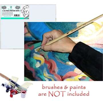 Daveliou Painting Canvas 16x20 – Pack of 5 Stretched Canvas - Blank Framed Canvases for Painting – Triple Primed Art Canvas Supplies for Kids Adults Students and Professionals