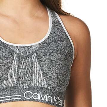 Calvin Klein Performance Women's Medium Impact Reversible Sports Bra (Standard and Plus Sizing), Heather Grey/White, X-Large