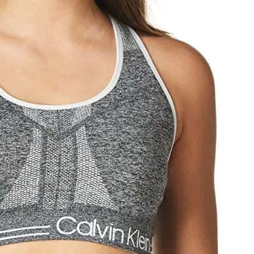 Calvin Klein Performance Women's Medium Impact Reversible Sports Bra (Standard and Plus Sizing), Heather Grey/White, X-Large