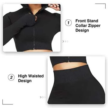 High Waisted Legging and Crop Top Set for Fitness Fashion